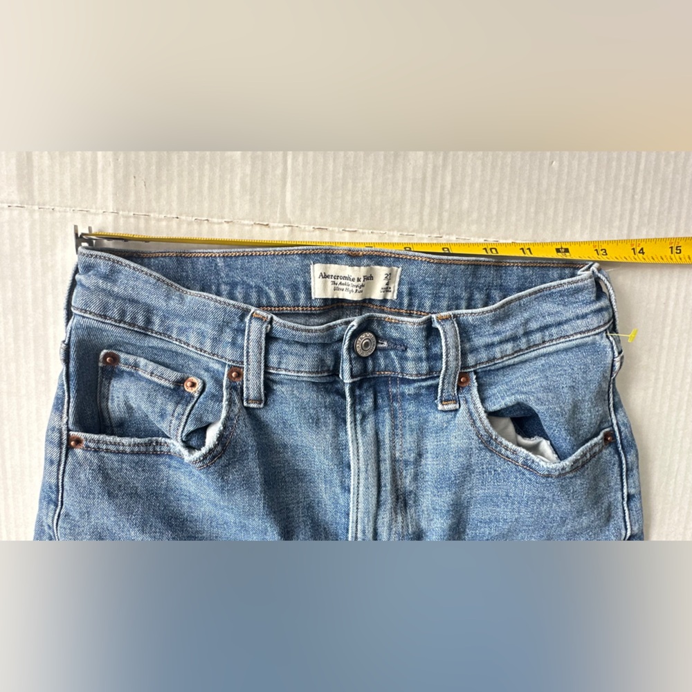 Abercrombie & Fitch The Ankle Straight Ultra High Rise Curve Love Jeans Women 27 - Picture 4 of 8